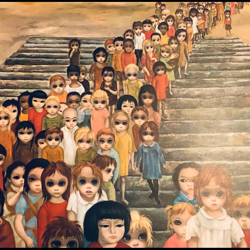 Big Eyes 1963 Margaret Walter Keane Vintage Large Lithograph Print Midcentury - Picture 3 of 13
